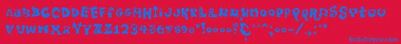 Pokerpartynaked Font – Blue Fonts on Red Background