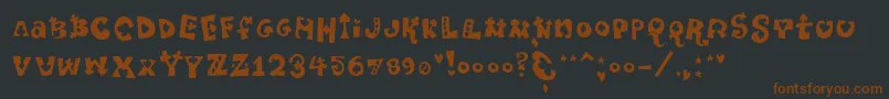 Шрифт Pokerpartynaked – коричневые шрифты на чёрном фоне
