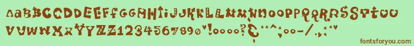 Pokerpartynaked Font – Brown Fonts on Green Background