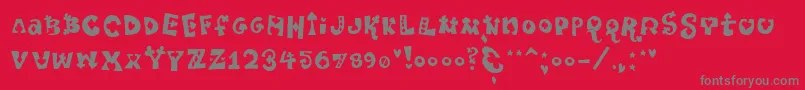 Pokerpartynaked Font – Gray Fonts on Red Background