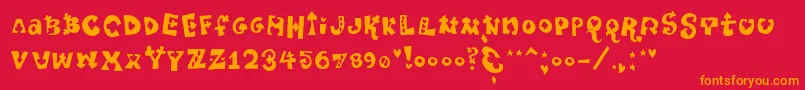 Pokerpartynaked Font – Orange Fonts on Red Background