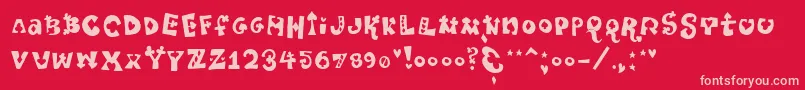 Pokerpartynaked Font – Pink Fonts on Red Background