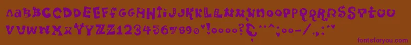 Pokerpartynaked Font – Purple Fonts on Brown Background