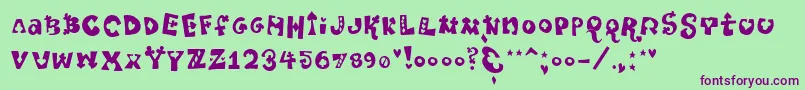 Pokerpartynaked Font – Purple Fonts on Green Background