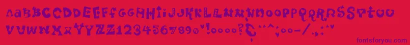 Pokerpartynaked Font – Purple Fonts on Red Background