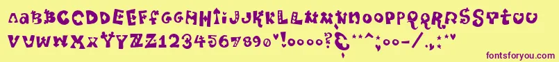 Pokerpartynaked Font – Purple Fonts on Yellow Background