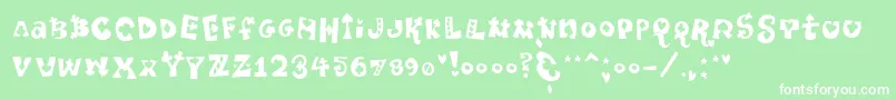 Pokerpartynaked Font – White Fonts on Green Background