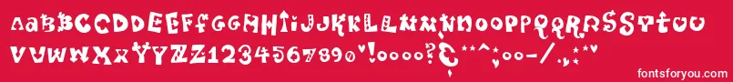 フォントPokerpartynaked – 赤い背景に白い文字