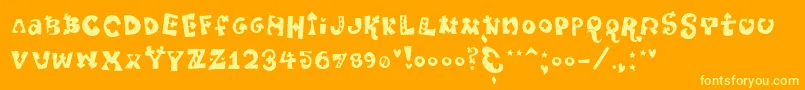 Pokerpartynaked Font – Yellow Fonts on Orange Background
