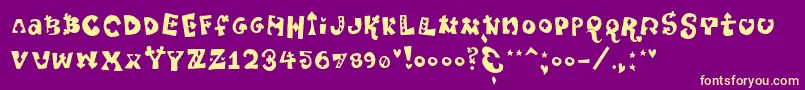 Pokerpartynaked Font – Yellow Fonts on Purple Background