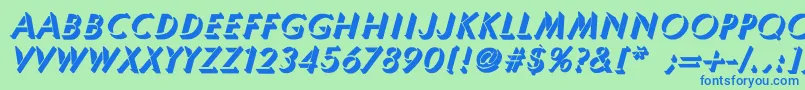 UmbraThinBoldItalic Font – Blue Fonts on Green Background