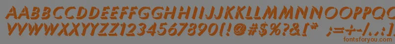 フォントUmbraThinBoldItalic – 茶色の文字が灰色の背景にあります。