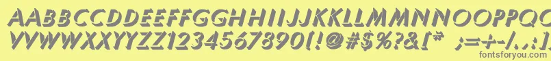 フォントUmbraThinBoldItalic – 黄色の背景に灰色の文字