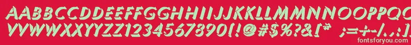 UmbraThinBoldItalic Font – Green Fonts on Red Background