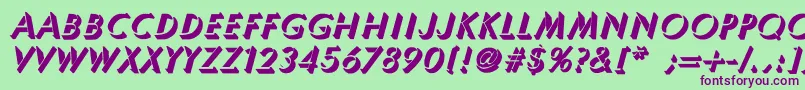 UmbraThinBoldItalic Font – Purple Fonts on Green Background