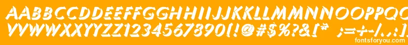 UmbraThinBoldItalic-Schriftart – Weiße Schriften auf orangefarbenem Hintergrund