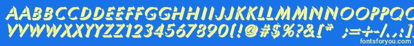 UmbraThinBoldItalic Font – Yellow Fonts on Blue Background