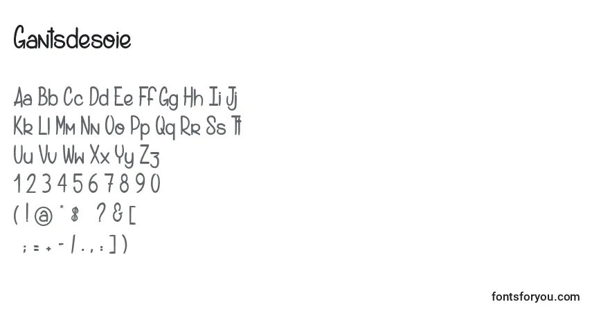 Fuente Gantsdesoie - alfabeto, números, caracteres especiales