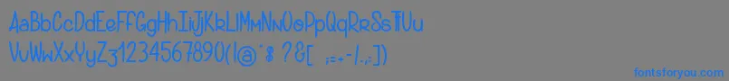 フォントGantsdesoie – 灰色の背景に青い文字