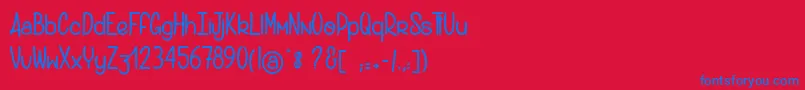 Gantsdesoie Font – Blue Fonts on Red Background