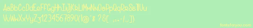 Gantsdesoie Font – Yellow Fonts on Green Background