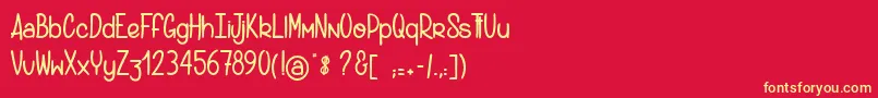 Gantsdesoie Font – Yellow Fonts on Red Background