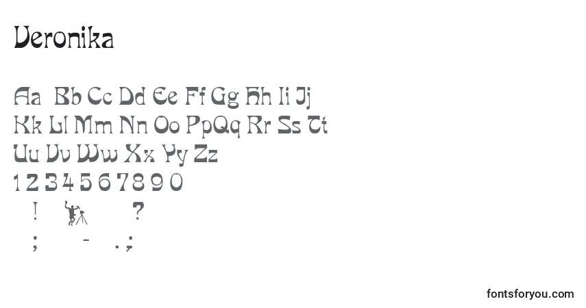 Veronika-fontti – aakkoset, numerot, erikoismerkit
