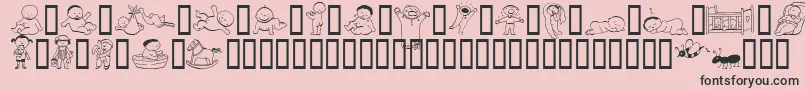 Fonte AbartfontsBabyboomone – fontes pretas em um fundo rosa