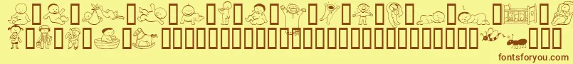 AbartfontsBabyboomone Font – Brown Fonts on Yellow Background