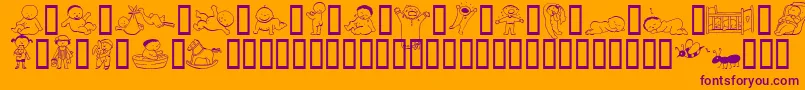 Шрифт AbartfontsBabyboomone – фиолетовые шрифты на оранжевом фоне