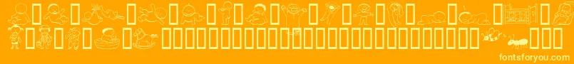 AbartfontsBabyboomone Font – Yellow Fonts on Orange Background