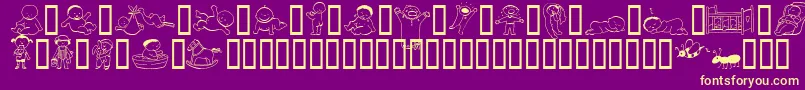 AbartfontsBabyboomone Font – Yellow Fonts on Purple Background