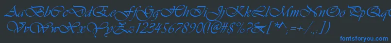 Vivaldin Font – Blue Fonts on Black Background