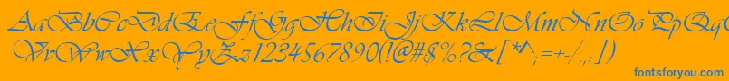 Vivaldin Font – Blue Fonts on Orange Background