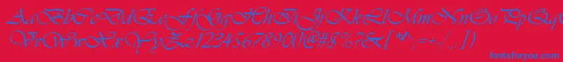 Vivaldin Font – Blue Fonts on Red Background