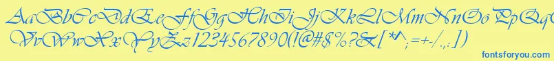 Vivaldin Font – Blue Fonts on Yellow Background