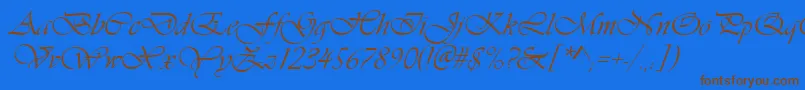 Vivaldin Font – Brown Fonts on Blue Background