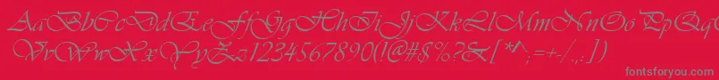 Vivaldin-Schriftart – Graue Schriften auf rotem Hintergrund