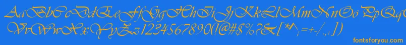 Vivaldin Font – Orange Fonts on Blue Background