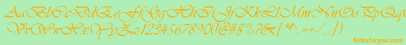 Vivaldin Font – Orange Fonts on Green Background
