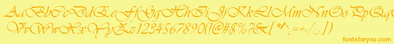 Vivaldin Font – Orange Fonts on Yellow Background
