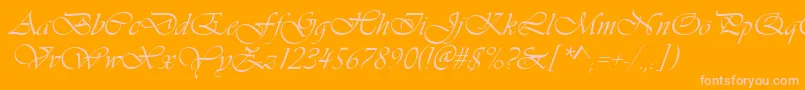 Vivaldin Font – Pink Fonts on Orange Background