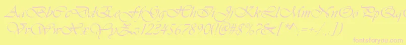 Vivaldin Font – Pink Fonts on Yellow Background