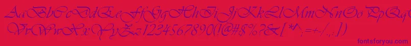 Vivaldin Font – Purple Fonts on Red Background
