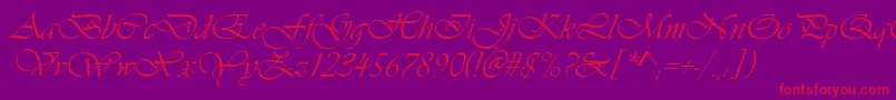 Vivaldin Font – Red Fonts on Purple Background
