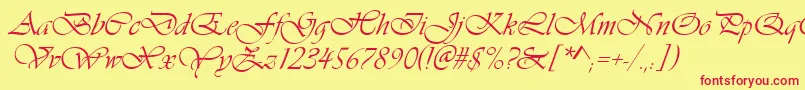 Vivaldin Font – Red Fonts on Yellow Background