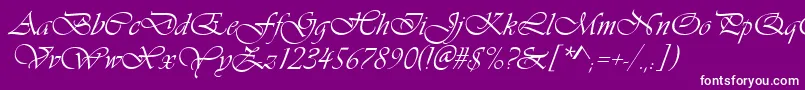Vivaldin-fontti – valkoiset fontit violetilla taustalla