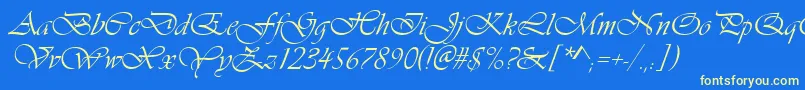 Vivaldin Font – Yellow Fonts on Blue Background