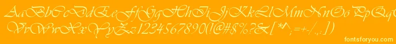 Vivaldin Font – Yellow Fonts on Orange Background