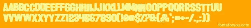 HalloweenHeresy Font – Yellow Fonts on Orange Background